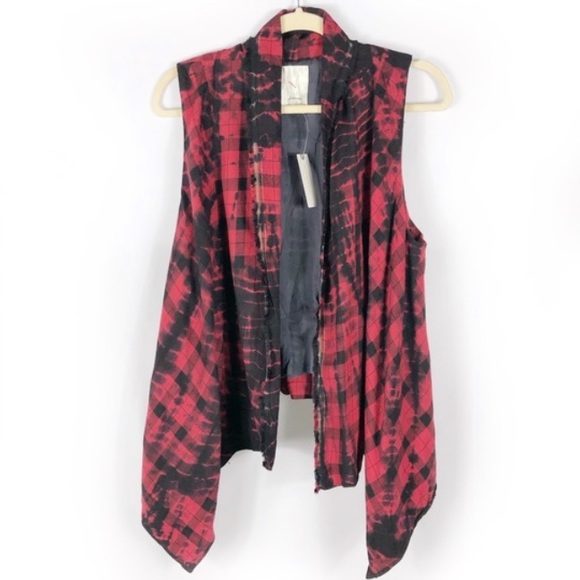 Anthropologie- Elevenses XS Plaid Rocker Vest ! - Picture 2 of 6